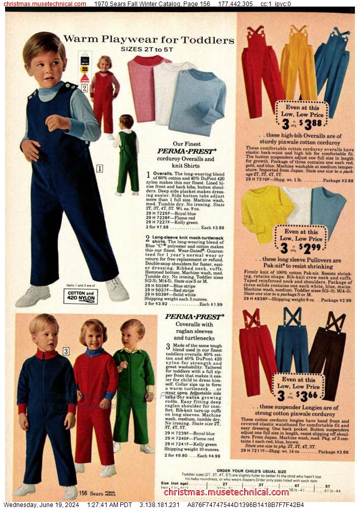1970 Sears Fall Winter Catalog, Page 156