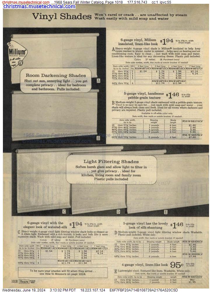 1968 Sears Fall Winter Catalog, Page 1018