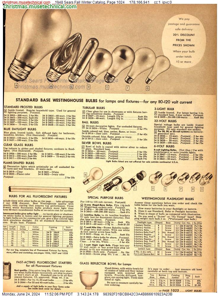 1948 Sears Fall Winter Catalog, Page 1024