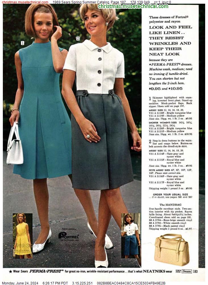 1969 Sears Spring Summer Catalog, Page 187