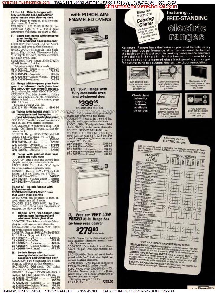 1982 Sears Spring Summer Catalog, Page 809