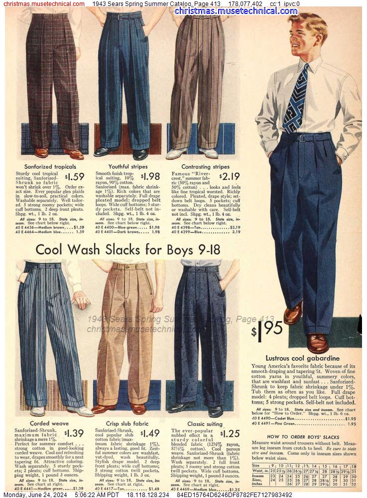 1943 Sears Spring Summer Catalog, Page 413