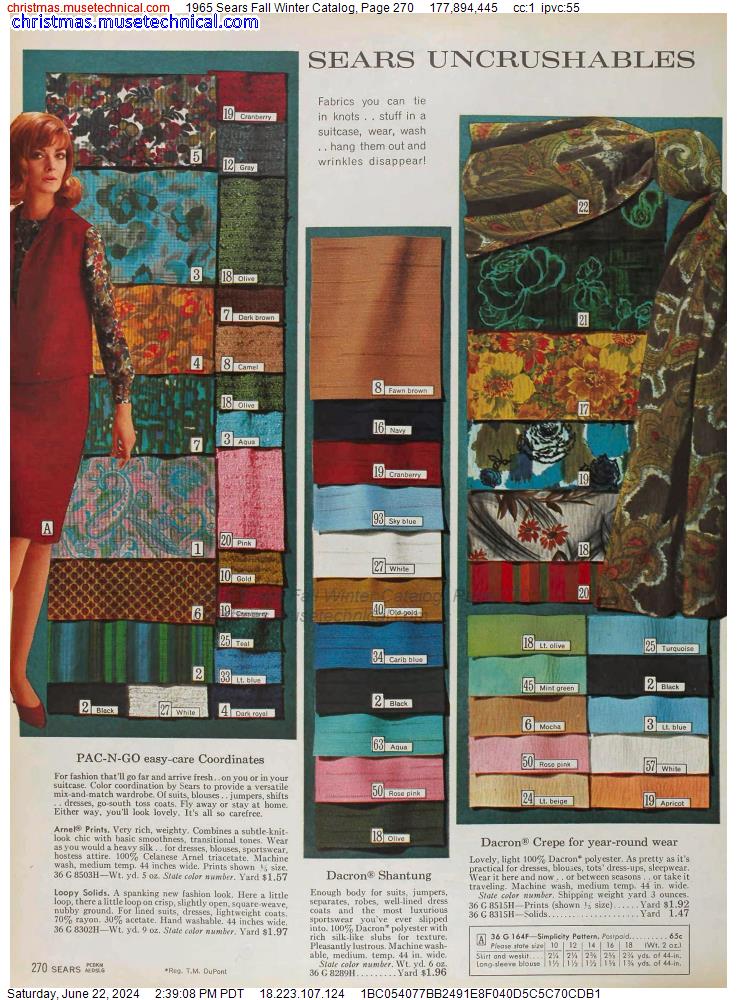 1965 Sears Fall Winter Catalog, Page 270