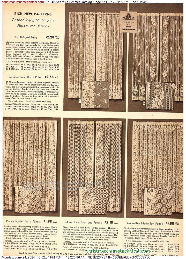 1948 Sears Fall Winter Catalog, Page 671