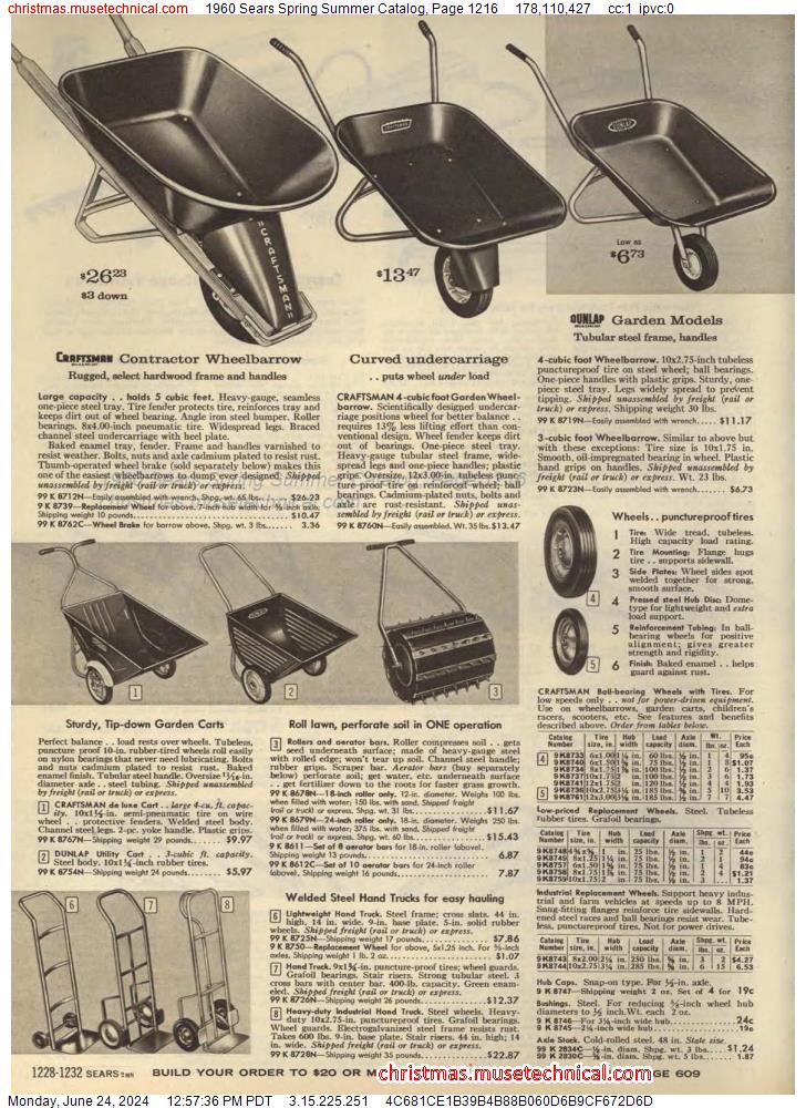 1960 Sears Spring Summer Catalog, Page 1216