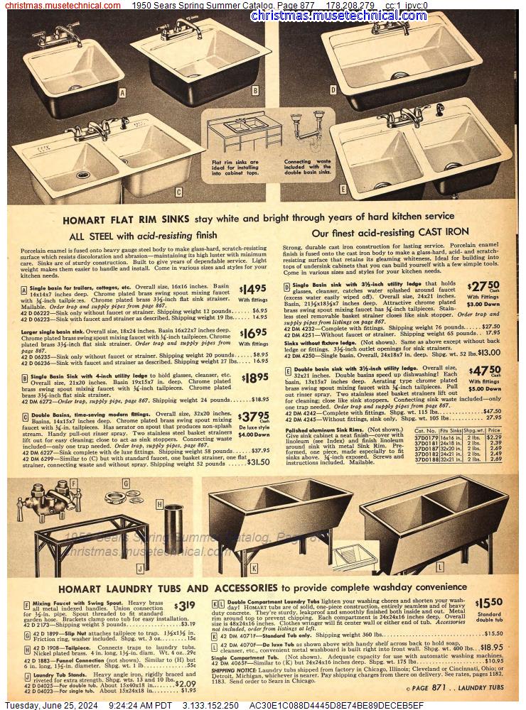 1950 Sears Spring Summer Catalog, Page 877