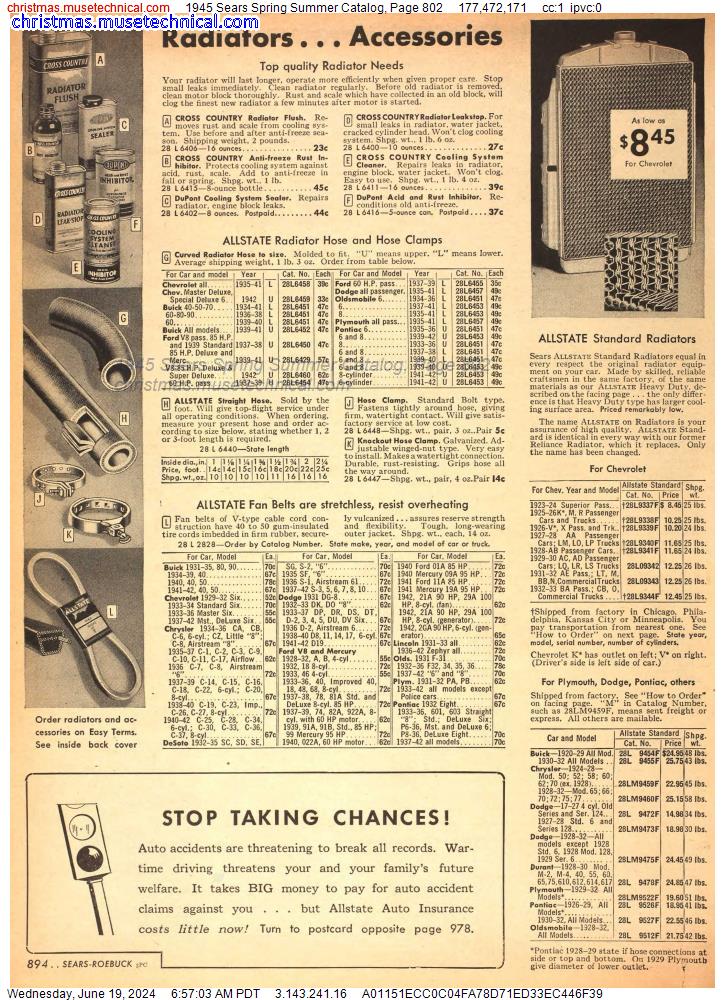 1945 Sears Spring Summer Catalog, Page 802