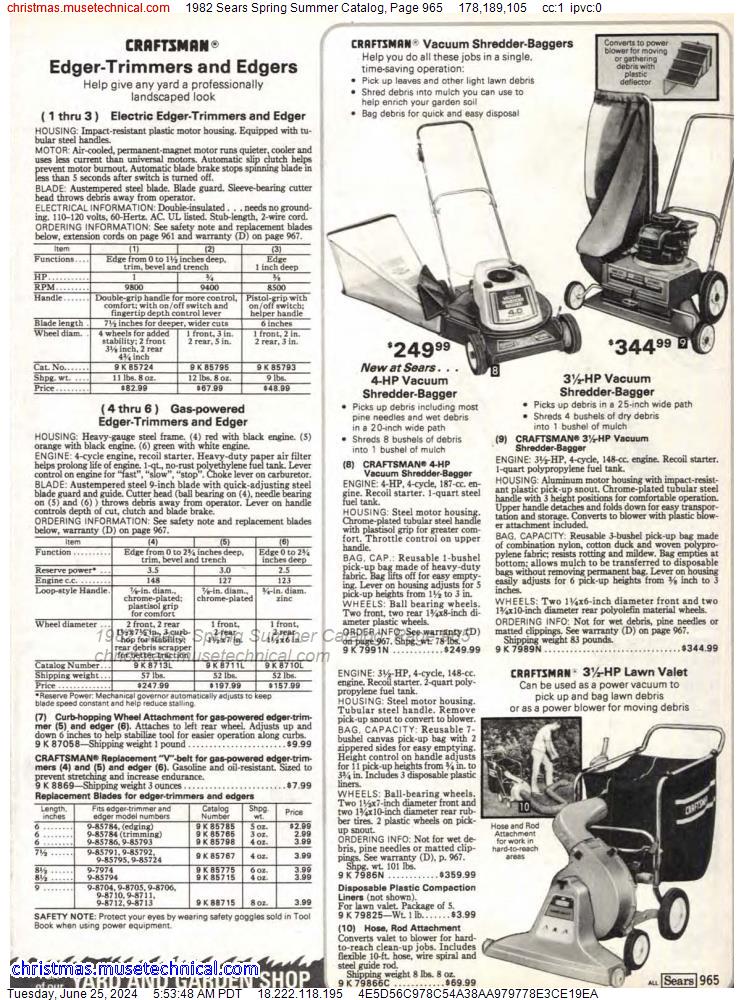 1982 Sears Spring Summer Catalog, Page 965