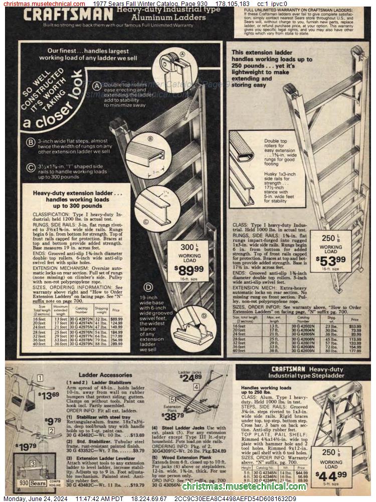 1977 Sears Fall Winter Catalog, Page 930