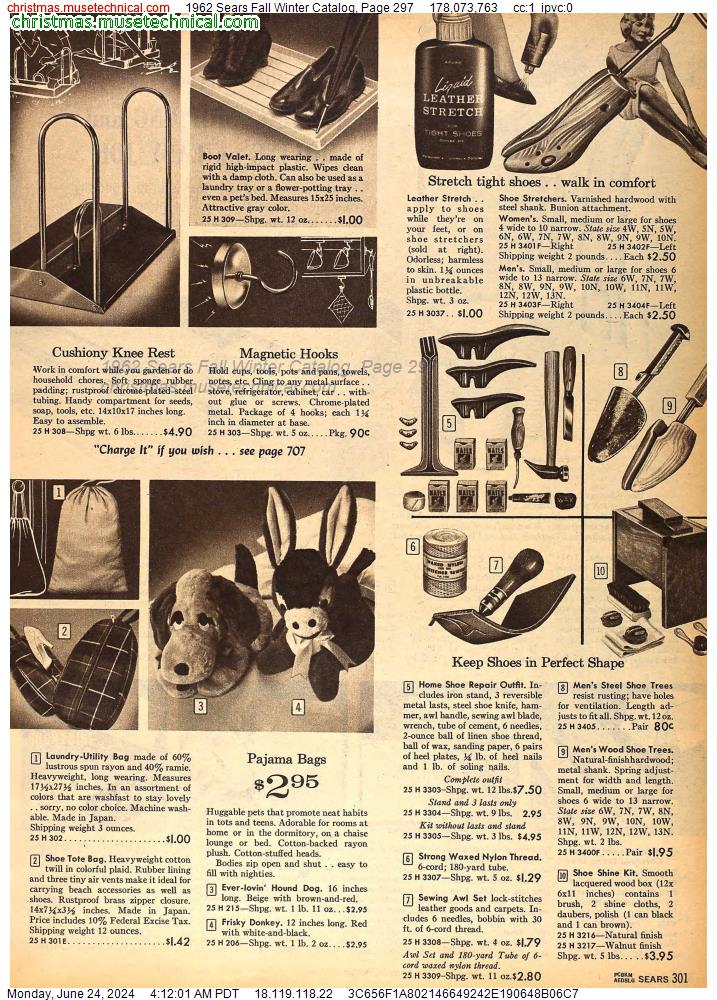1962 Sears Fall Winter Catalog, Page 297