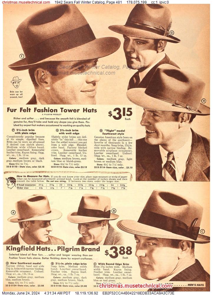 1942 Sears Fall Winter Catalog, Page 481