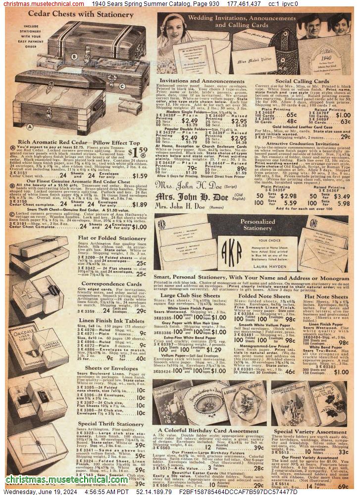 1940 Sears Spring Summer Catalog, Page 930