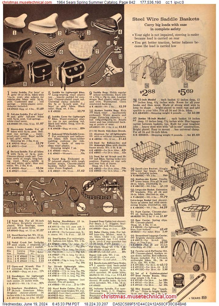 1964 Sears Spring Summer Catalog, Page 842
