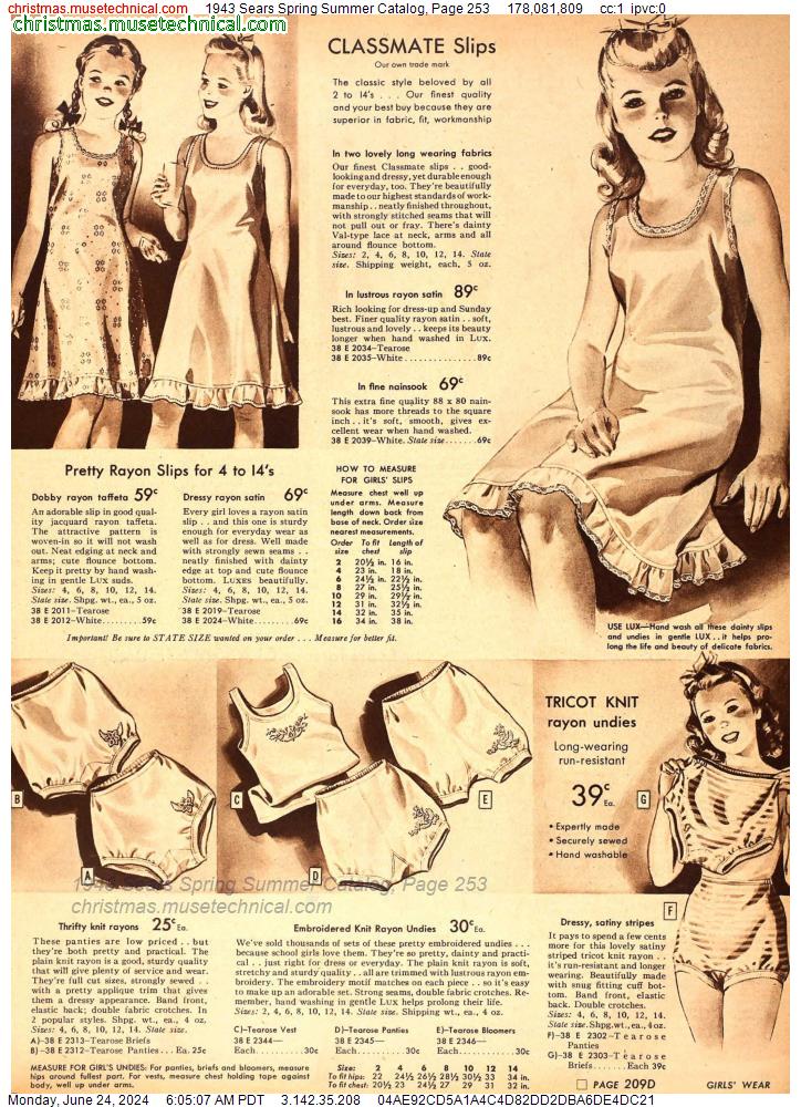 1943 Sears Spring Summer Catalog, Page 253