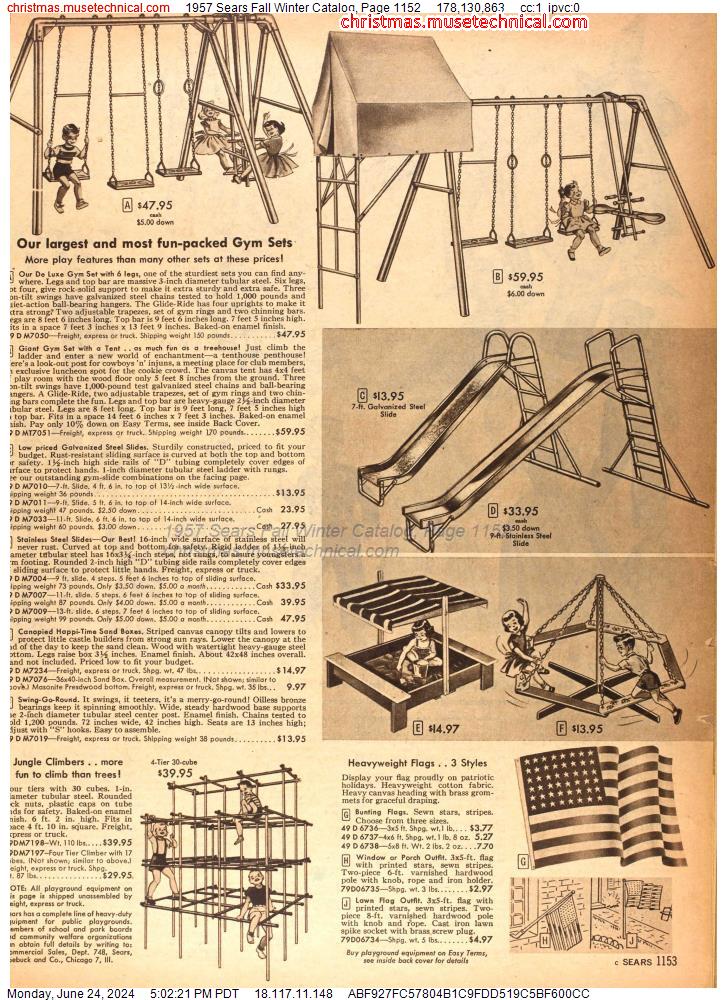 1957 Sears Fall Winter Catalog, Page 1152