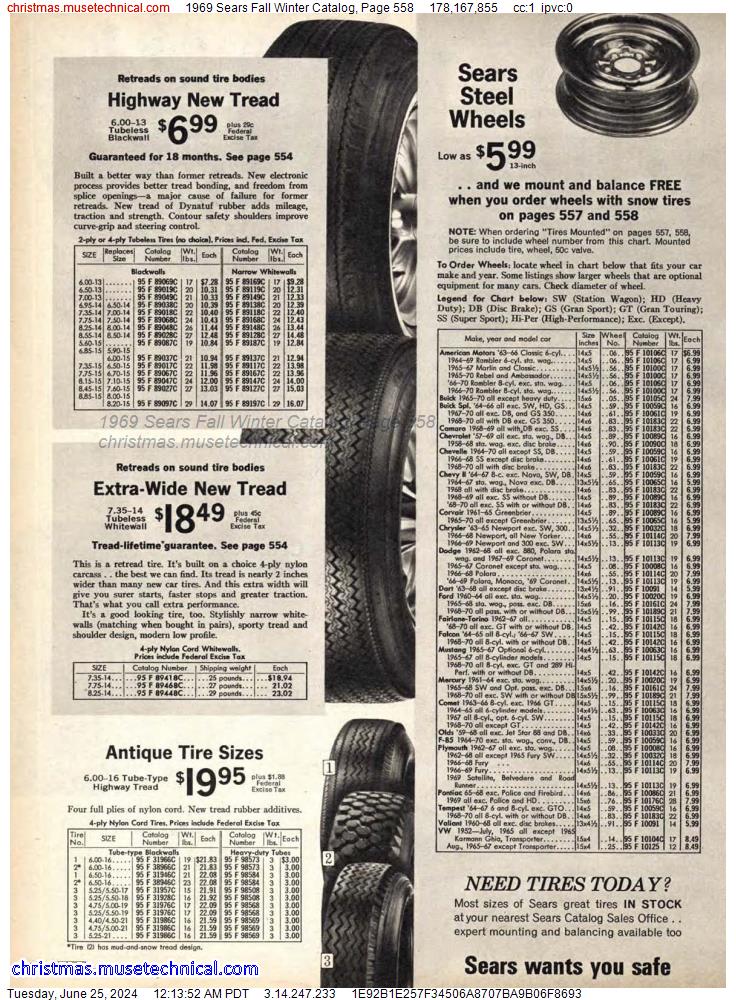 1969 Sears Fall Winter Catalog, Page 558