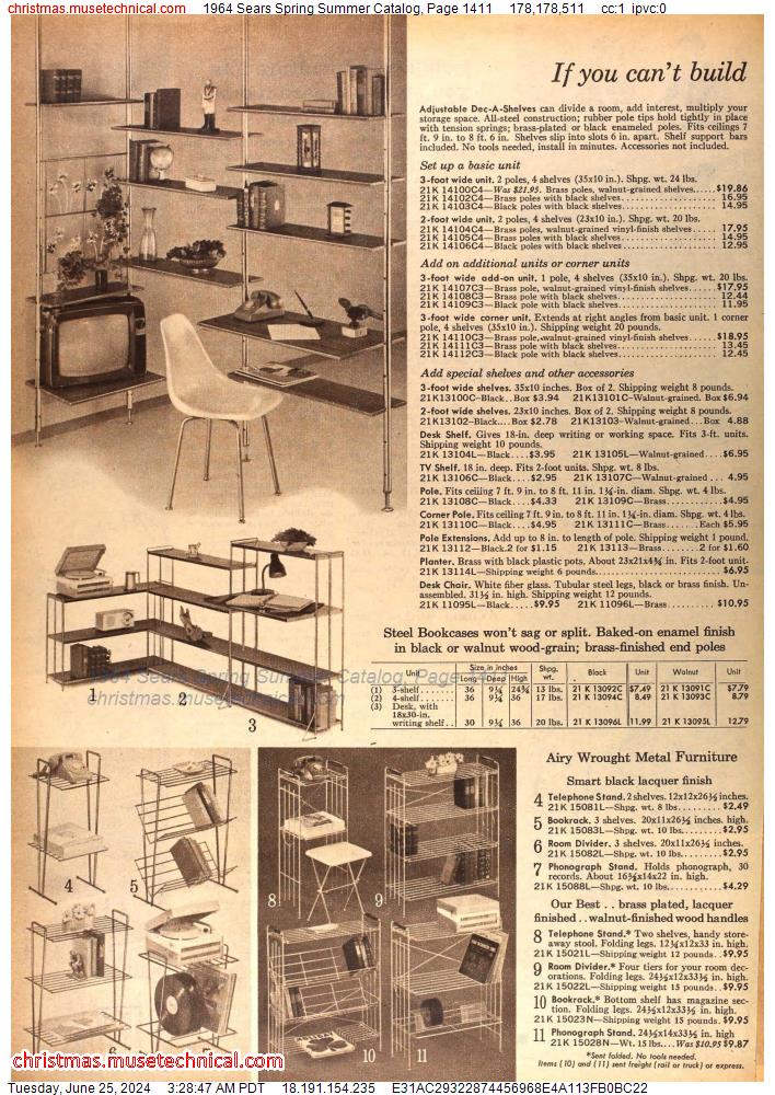 1964 Sears Spring Summer Catalog, Page 1411