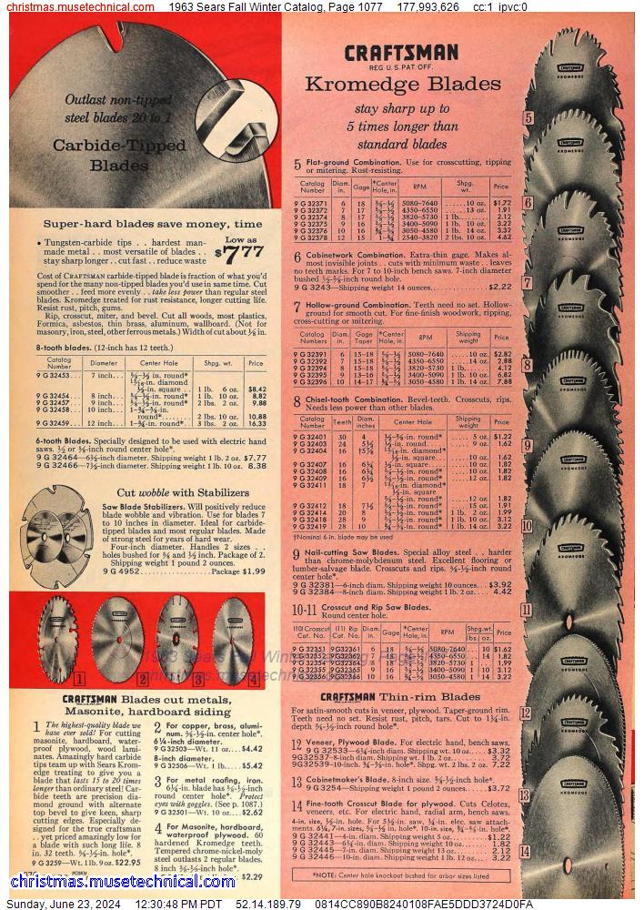 1963 Sears Fall Winter Catalog, Page 1077