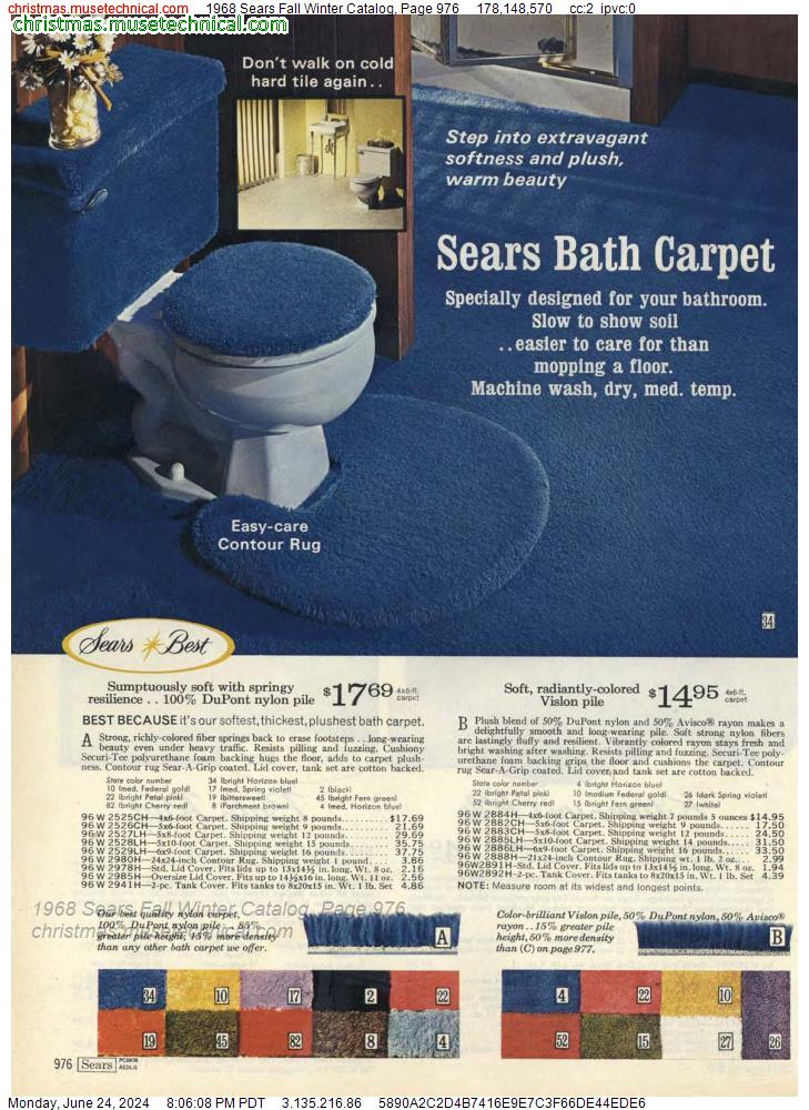 1968 Sears Fall Winter Catalog, Page 976