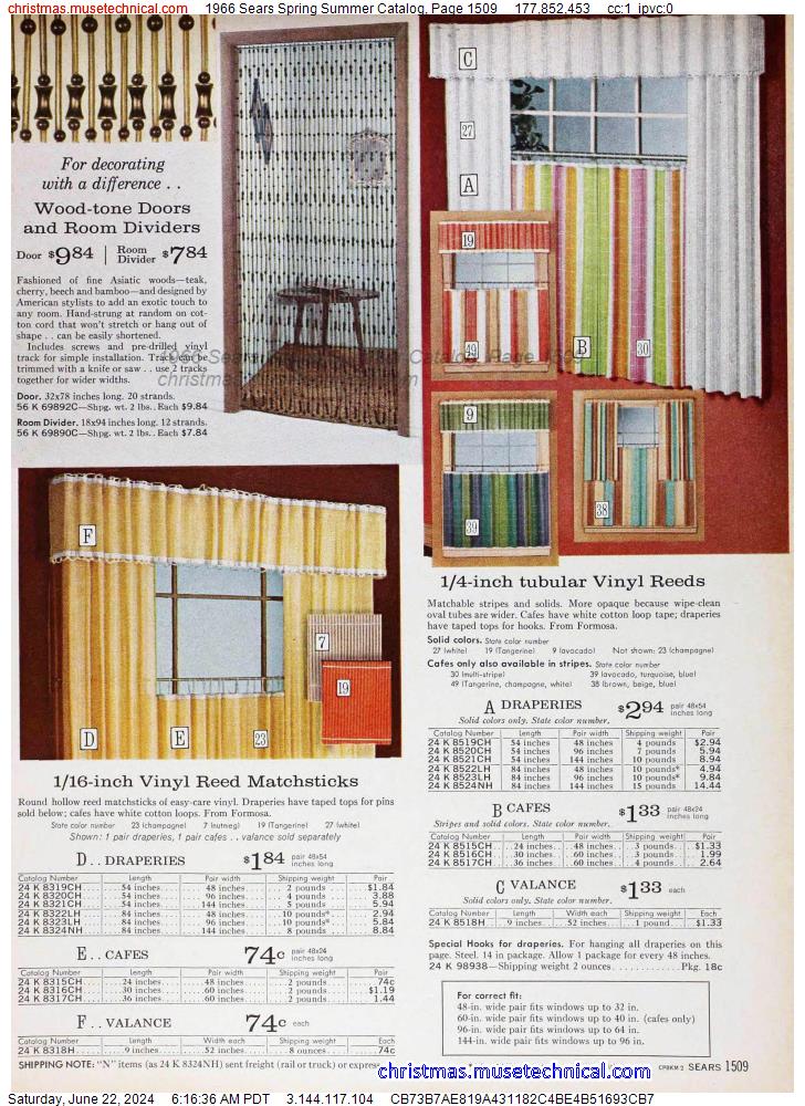 1966 Sears Spring Summer Catalog, Page 1509