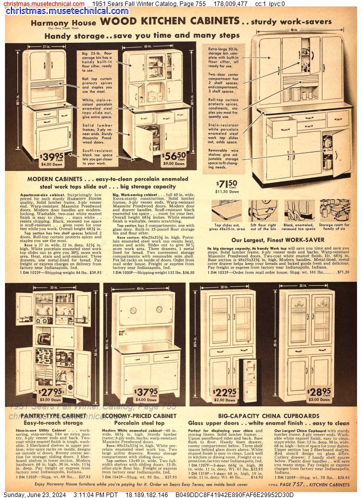 1951 Sears Fall Winter Catalog, Page 755