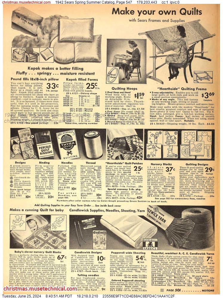 1942 Sears Spring Summer Catalog, Page 547