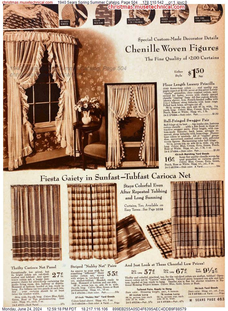 1940 Sears Spring Summer Catalog, Page 504