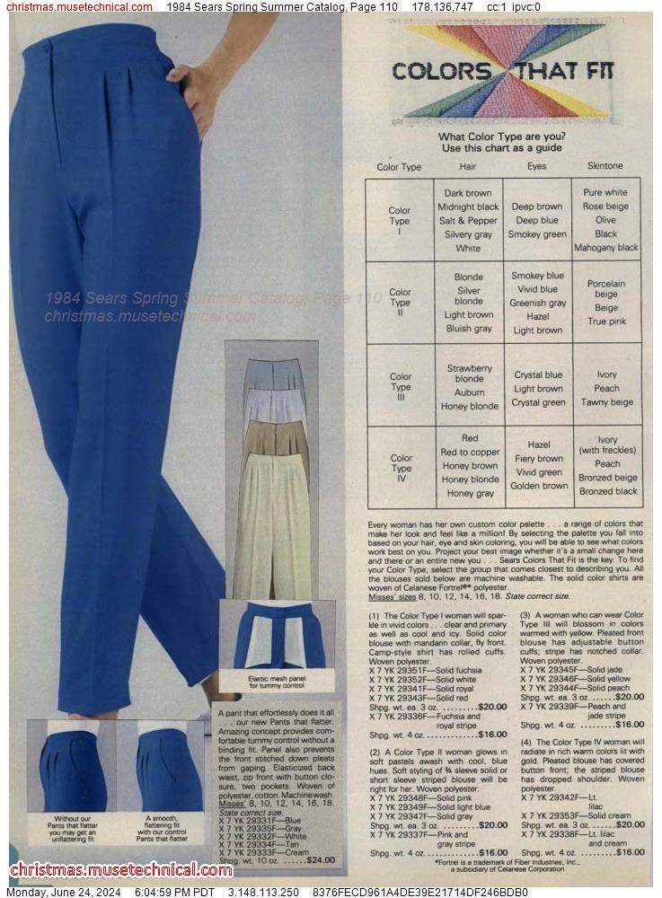 1984 Sears Spring Summer Catalog, Page 110