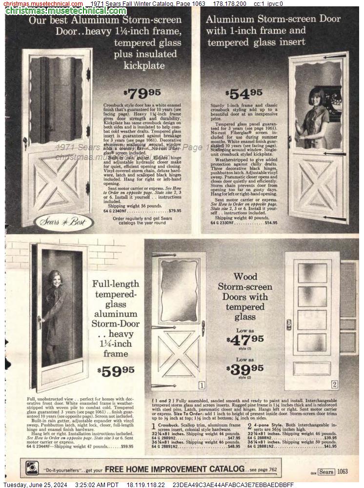 1971 Sears Fall Winter Catalog, Page 1063