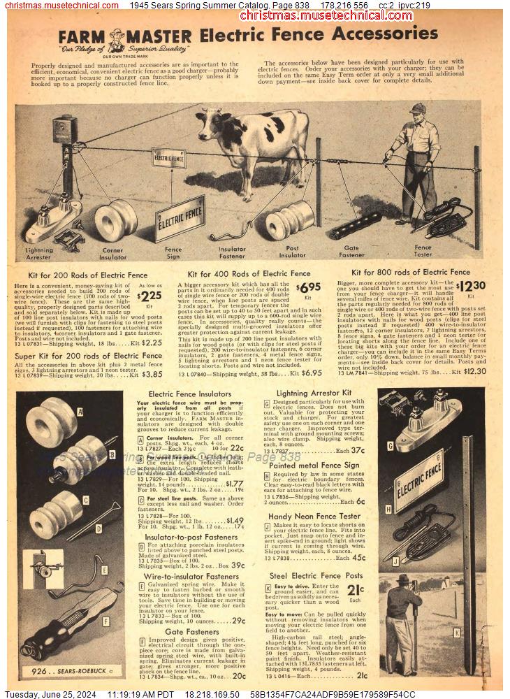 1945 Sears Spring Summer Catalog, Page 838