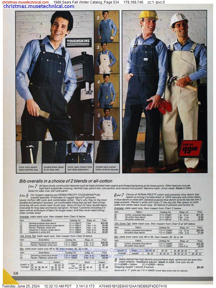 1986 Sears Fall Winter Catalog, Page 534