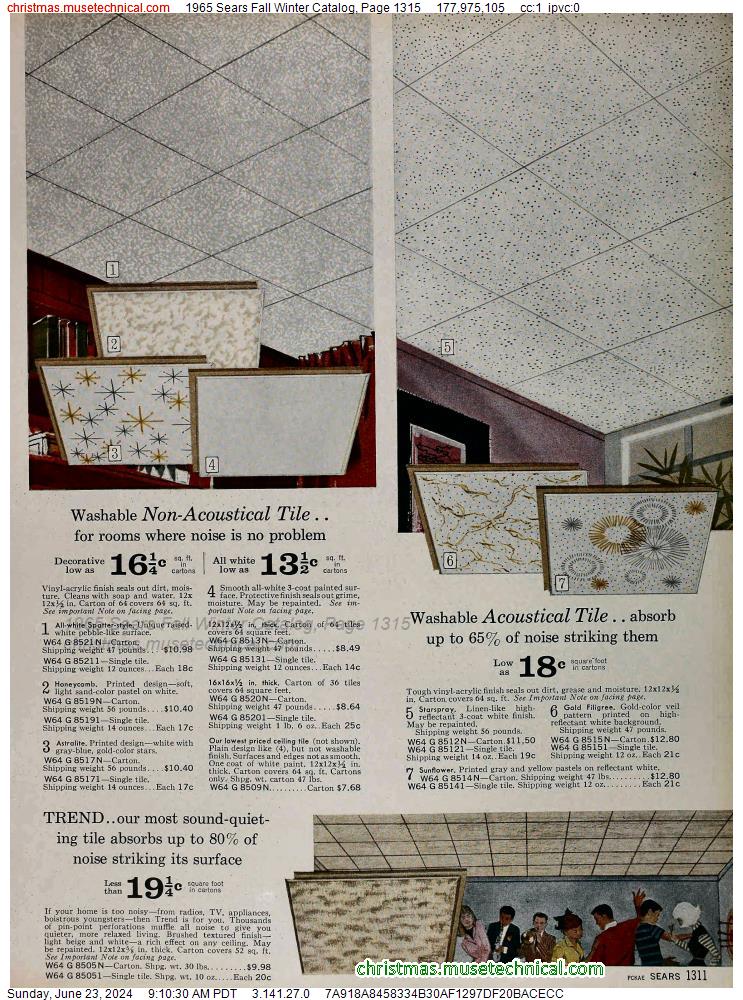 1965 Sears Fall Winter Catalog, Page 1315
