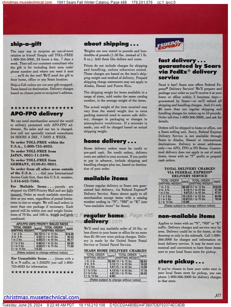 1991 Sears Fall Winter Catalog, Page 486