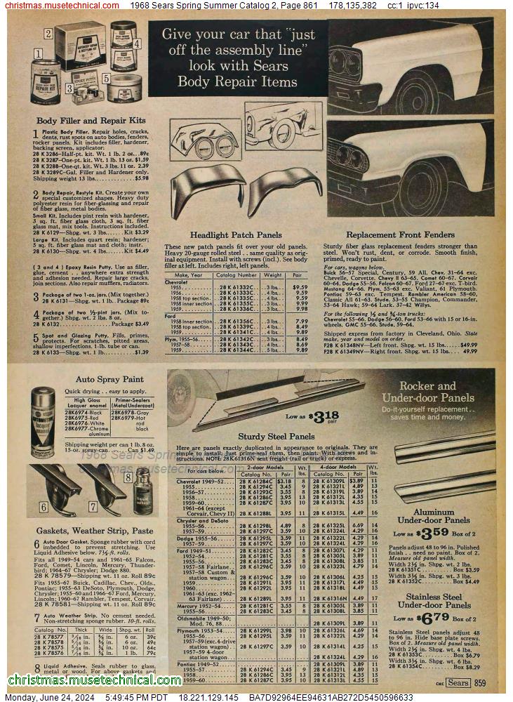 1968 Sears Spring Summer Catalog 2, Page 861