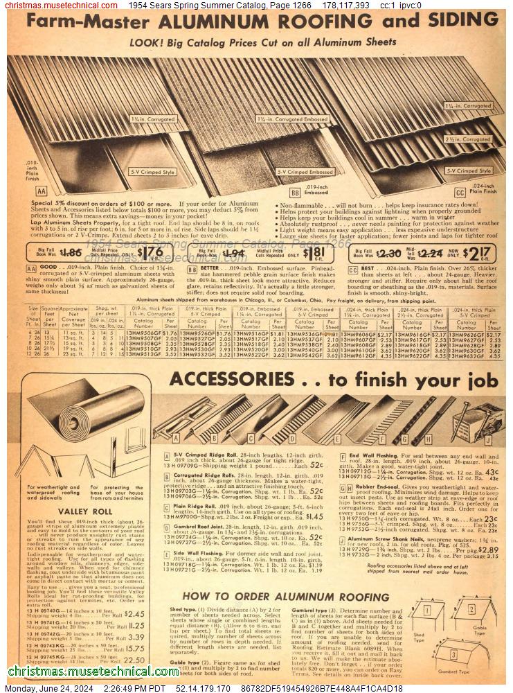 1954 Sears Spring Summer Catalog, Page 1266