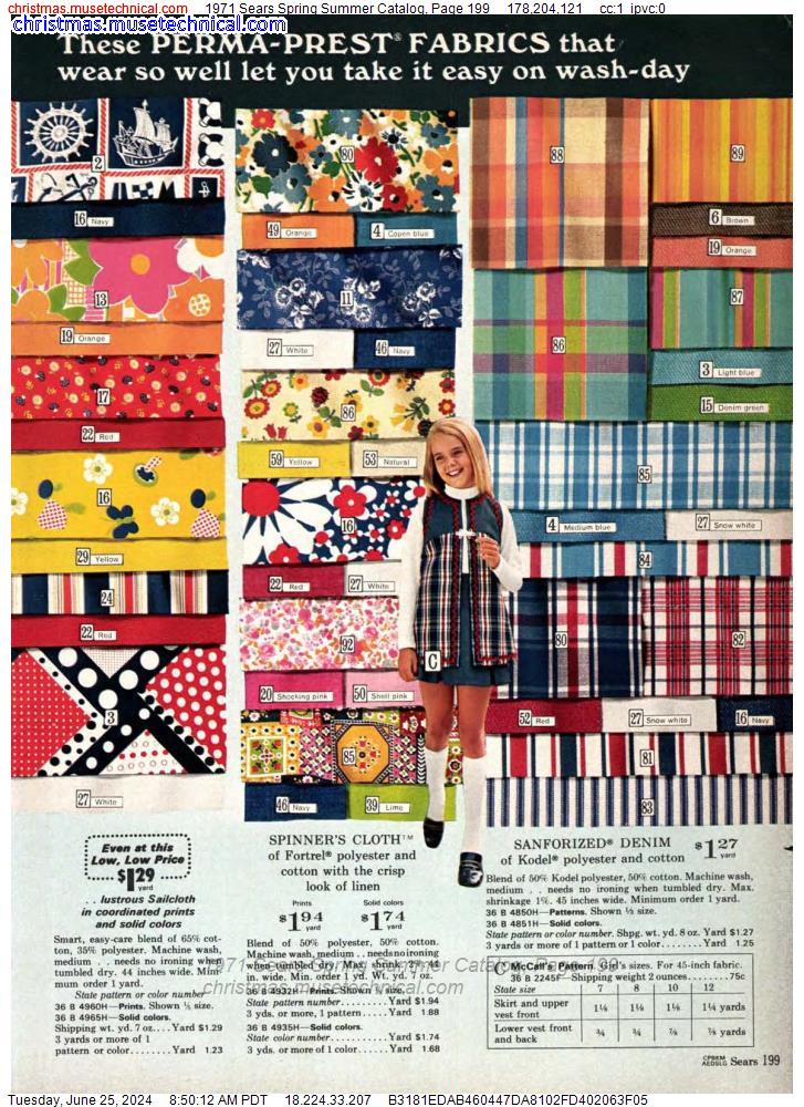 1971 Sears Spring Summer Catalog, Page 199
