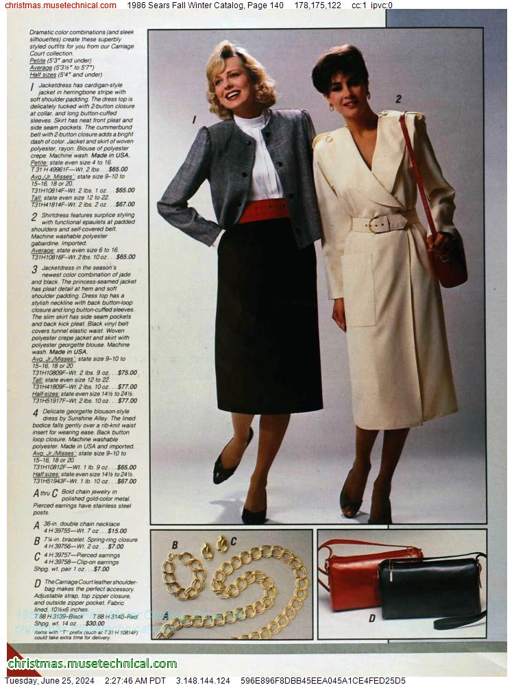 1986 Sears Fall Winter Catalog, Page 140