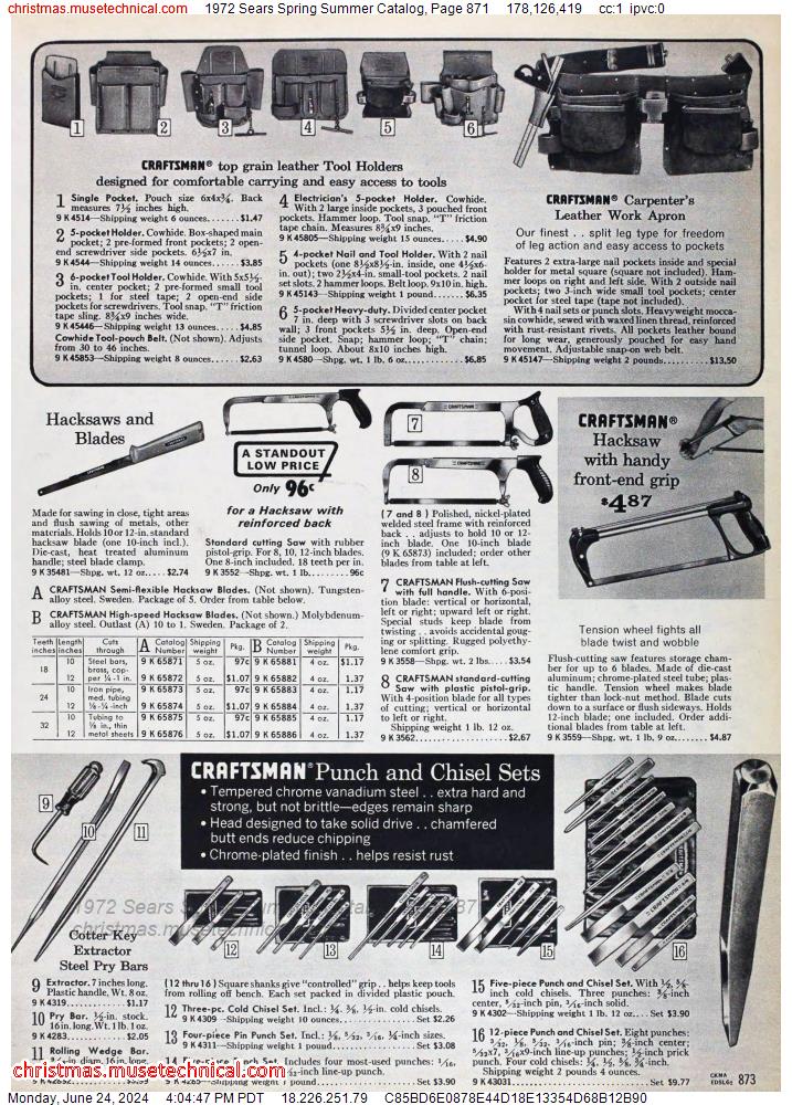 1972 Sears Spring Summer Catalog, Page 871