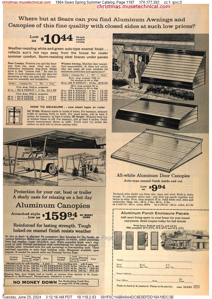 1964 Sears Spring Summer Catalog, Page 1197