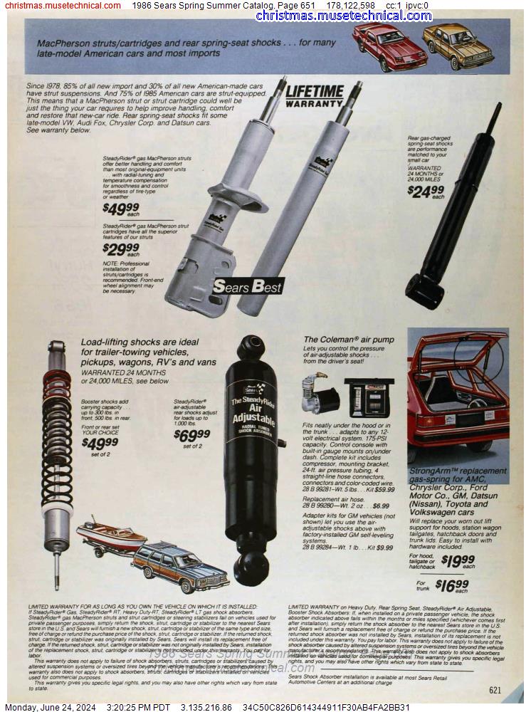 1986 Sears Spring Summer Catalog, Page 651