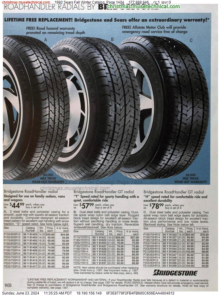 1992 Sears Fall Winter Catalog, Page 1404