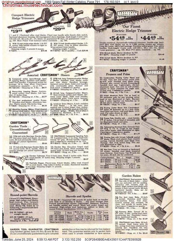 1969 Sears Fall Winter Catalog, Page 791