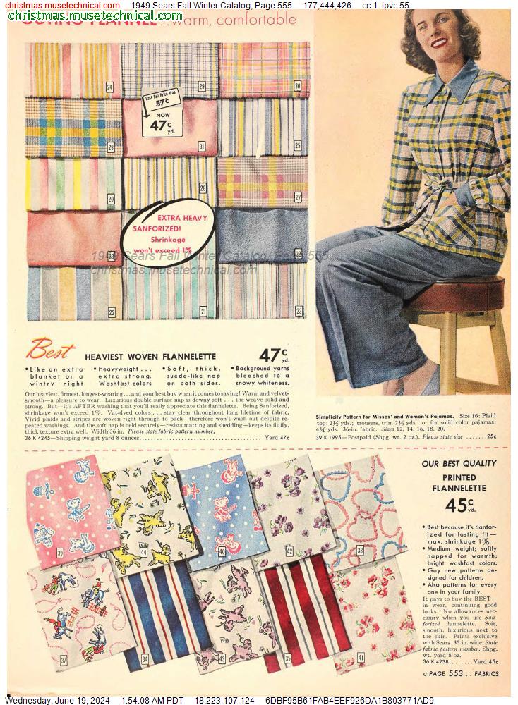 1949 Sears Fall Winter Catalog, Page 555