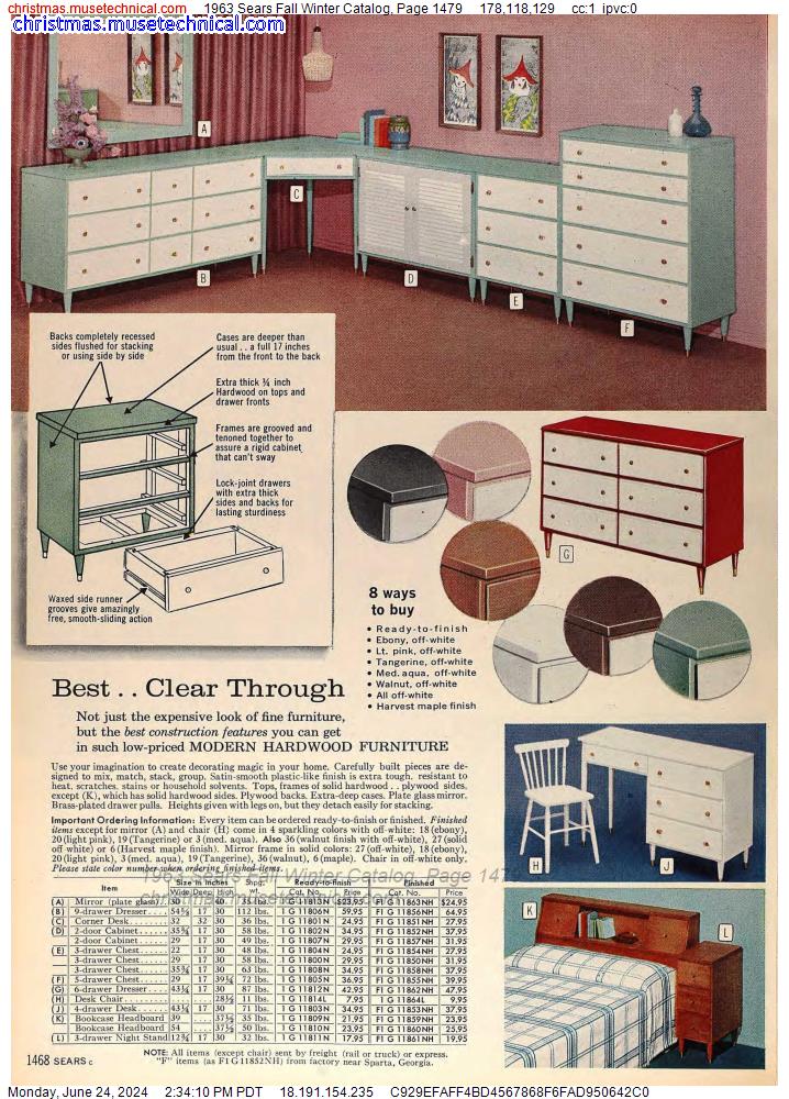 1963 Sears Fall Winter Catalog, Page 1479