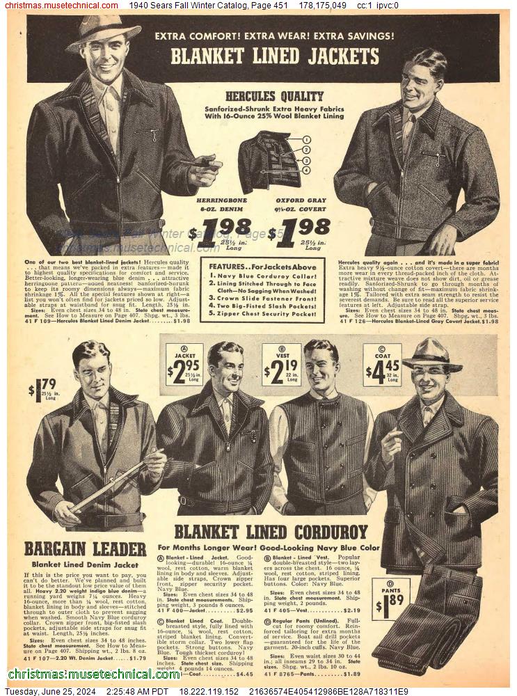 1940 Sears Fall Winter Catalog, Page 451