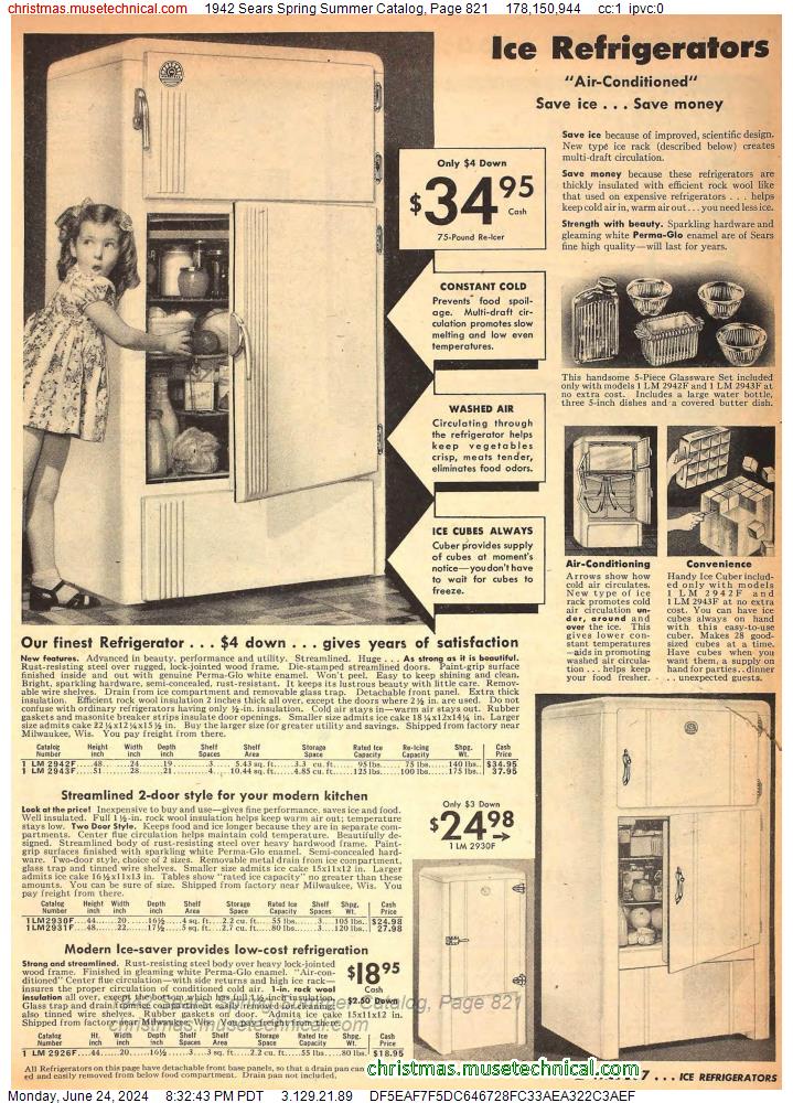1942 Sears Spring Summer Catalog, Page 821