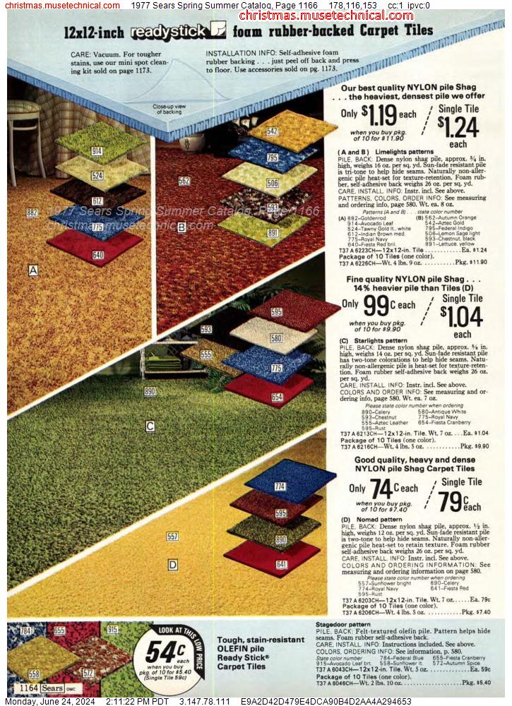 1977 Sears Spring Summer Catalog, Page 1166
