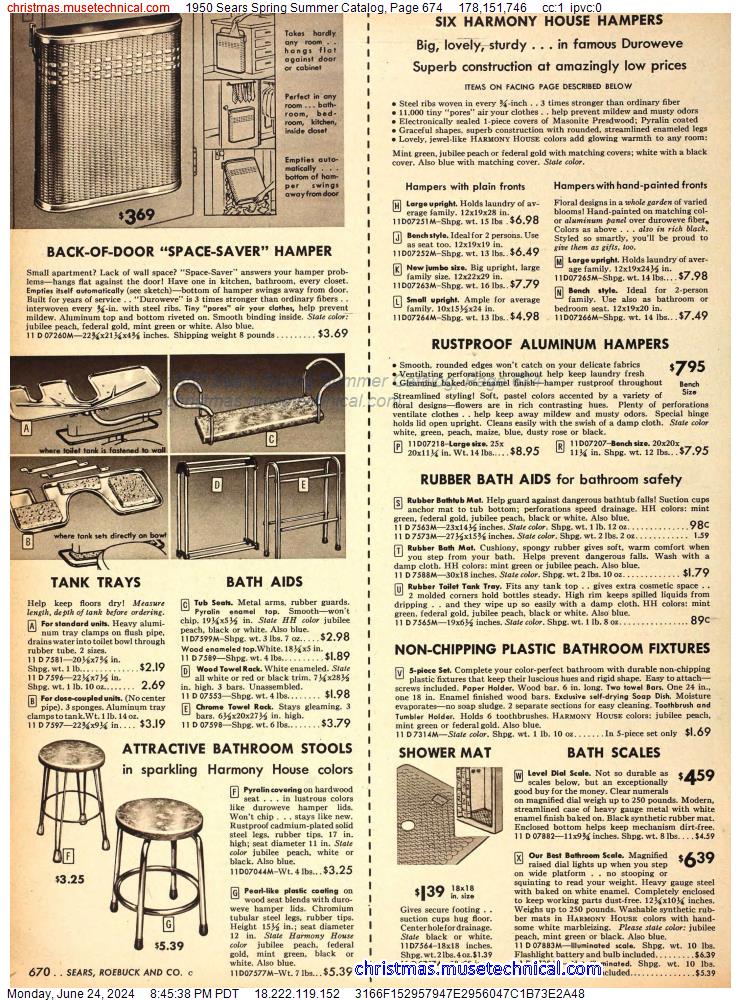 1950 Sears Spring Summer Catalog, Page 674