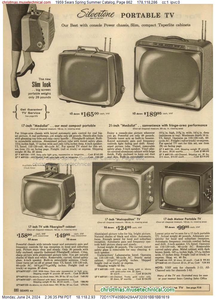 1959 Sears Spring Summer Catalog, Page 862