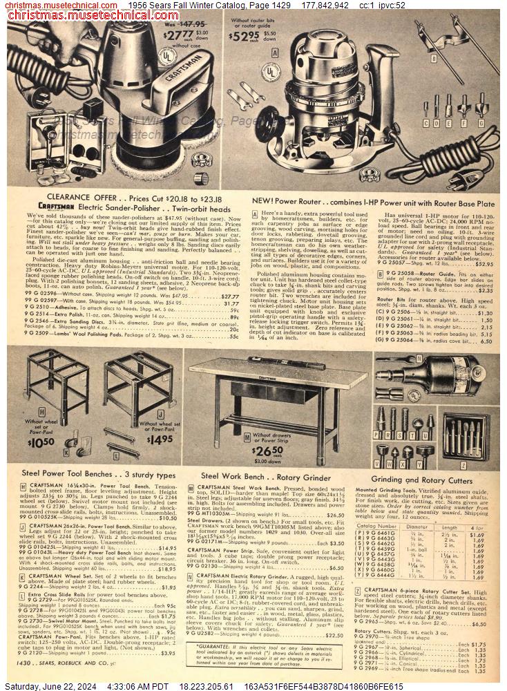 1956 Sears Fall Winter Catalog, Page 1429